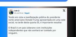 Lula convoca reunião de emergência com ministros após anúncio de Trump