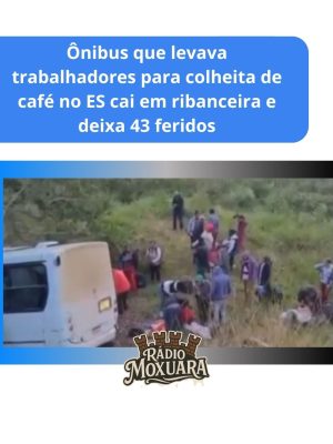 Ônibus que levava trabalhadores para colheita de café no ES cai em ribanceira e deixa 43 feridos